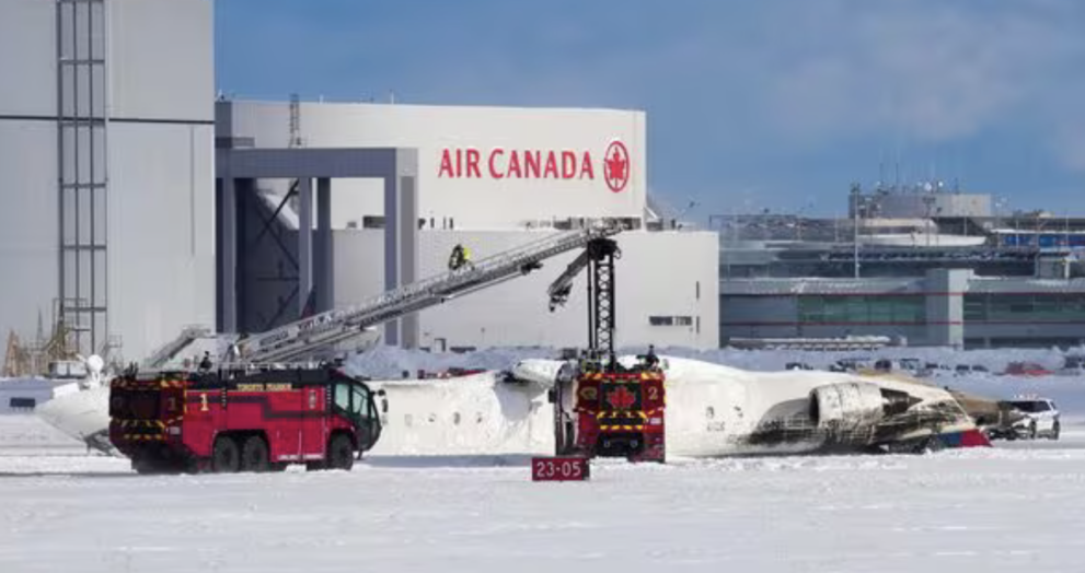 Delta Plane Overturns Due to Severe Weather on Landing at Toronto Airport, 18 Injured