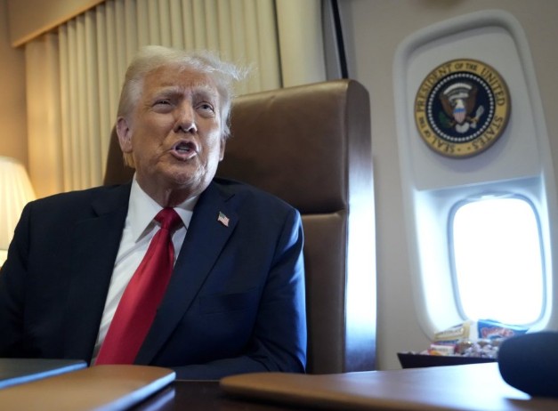 President Trump Talks Trade Aboard Air Force One