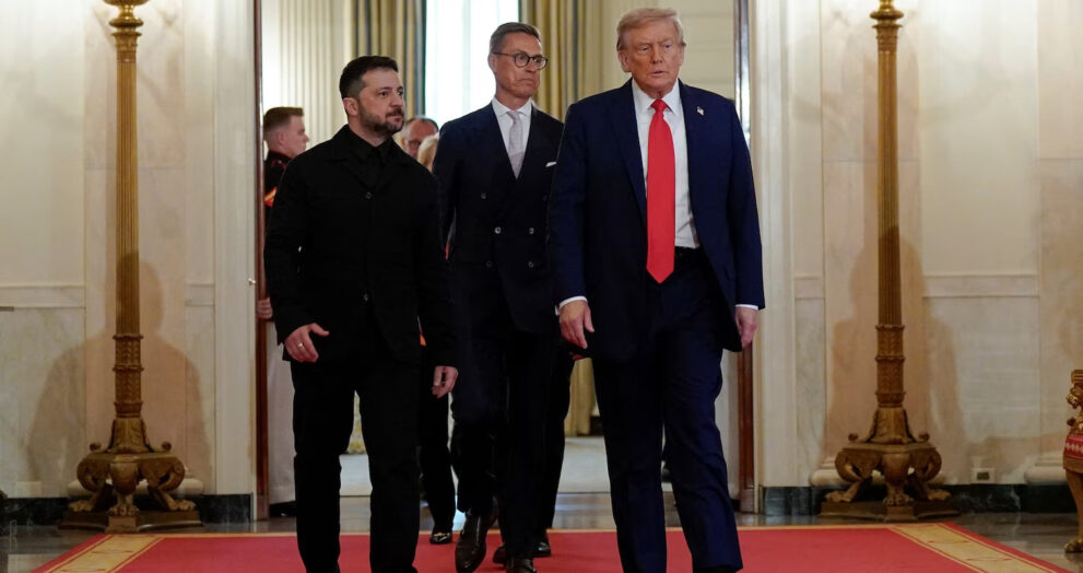 President Donald Trump informed Ukrainian President Volodymyr Zelenskyy on Monday that the United States would help guarantee Ukraine’s security as part of any future agreement to end the war with Russia. The scope and terms of the proposed assistance have not been clarified.