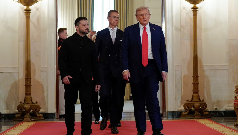 President Donald Trump informed Ukrainian President Volodymyr Zelenskyy on Monday that the United States would help guarantee Ukraine’s security as part of any future agreement to end the war with Russia. The scope and terms of the proposed assistance have not been clarified.