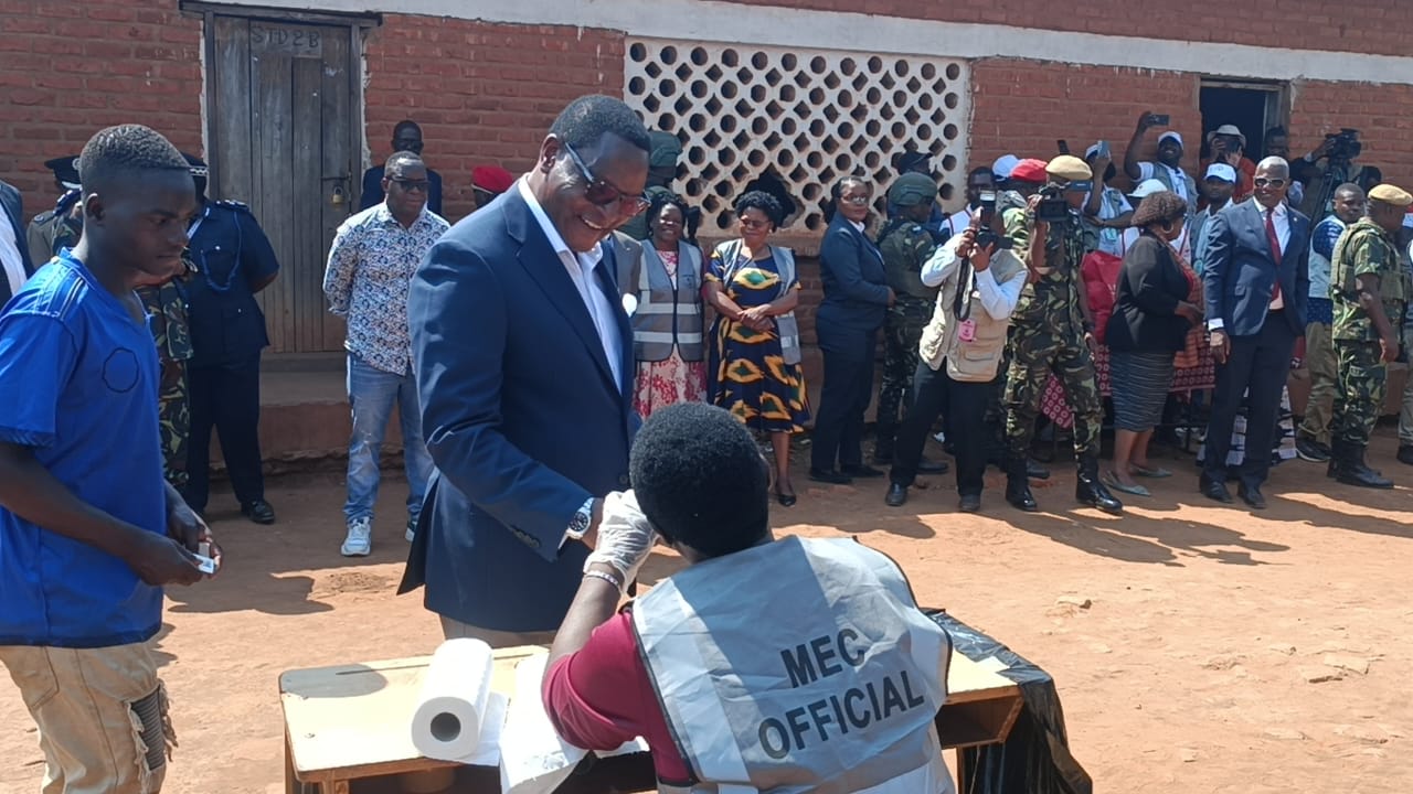 President Lazarus Chakwera Casts His Vote in Malembo as Malawi Decides Its Future