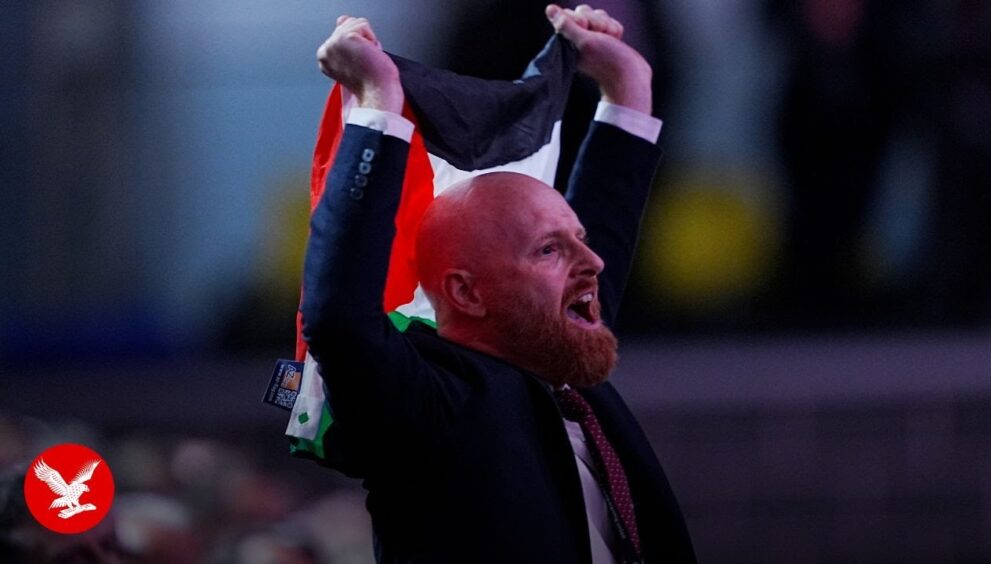 Rachel Reeves’ Speech Interrupted by Demonstrator with Palestinian Flag