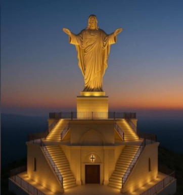 Lebanon Unveils Massive Jesus Statue on Syrian Border
